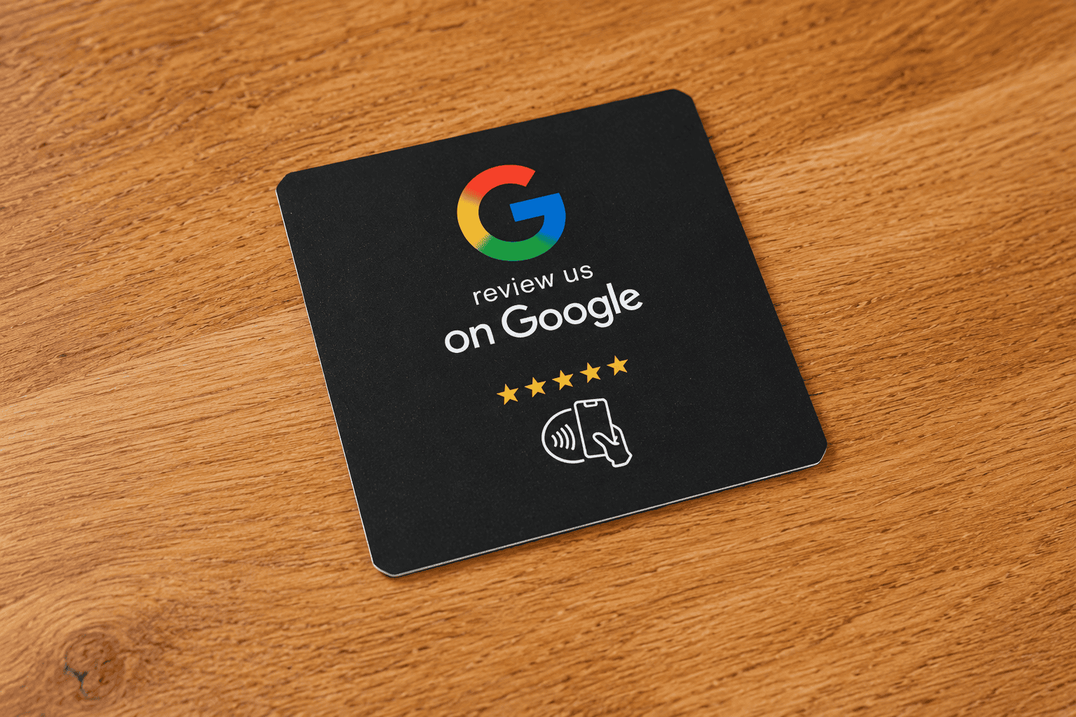 Google review bordje (Zwart) — 10x10cm