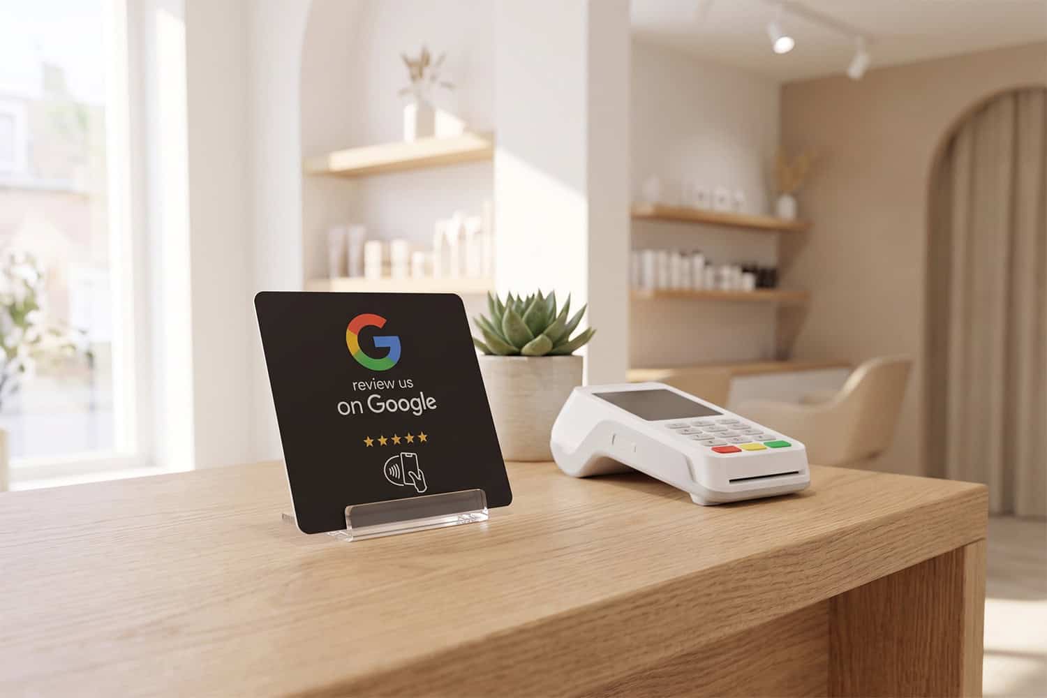 Google review bordje (Zwart) — 10x10cm - Afbeelding 2
